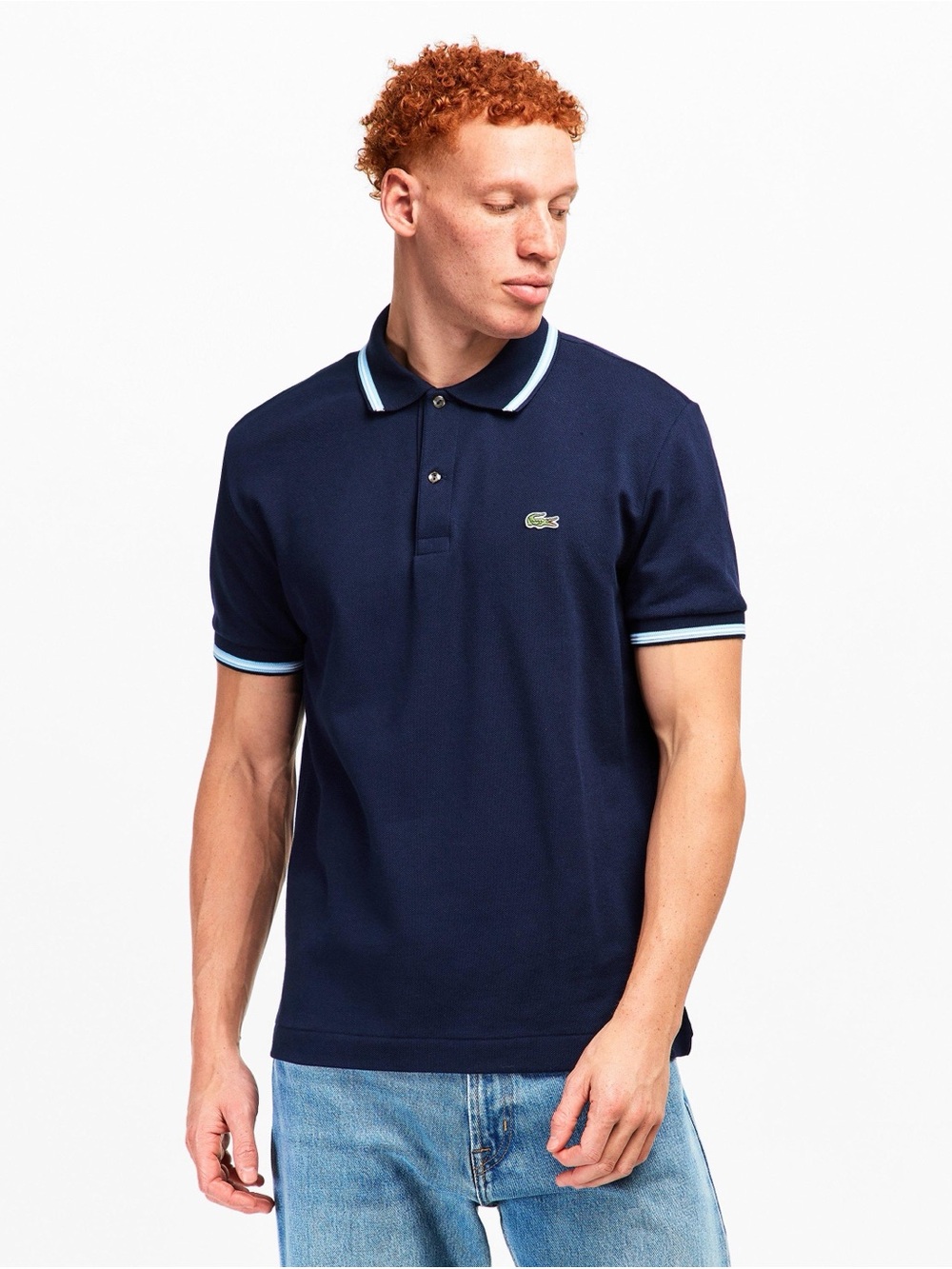 Lacoste Navy Polo with Black and White Trim